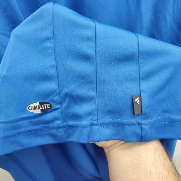 Adidas Clima365 Men's Blue Stripe Breathable Short Sleeve Athletic Top Size L‎ - Picture 3 of 7
